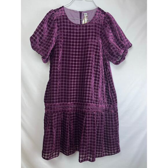 NWT Uncle Frank Women's Small Purple Burnout Short Sleeve 70s Baby Doll Dress - Picture 1 of 11